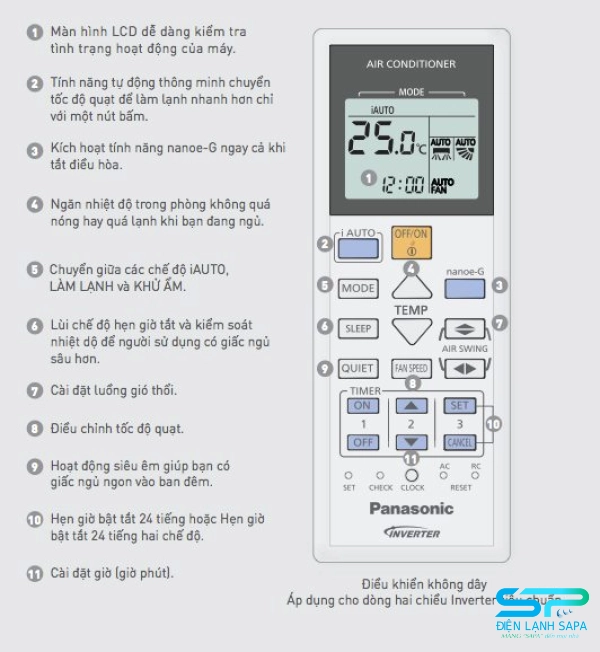 Cách hẹn giờ điều hòa Panasonic đơn giản