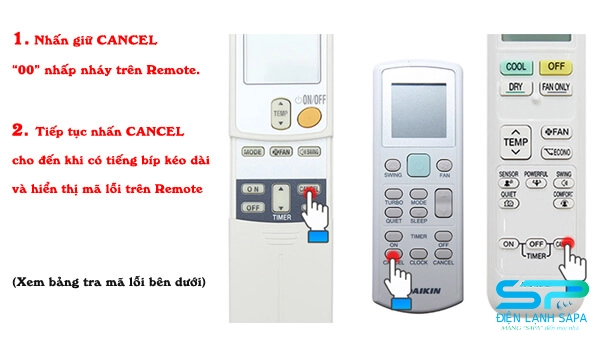 cách kiểm tra mã lỗi máy lạnh Daikin