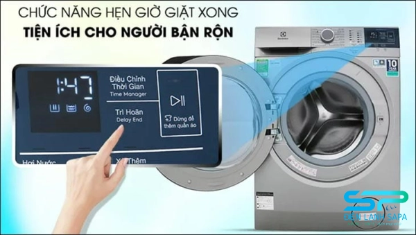 Chế độ hẹn giờ của máy giặt Electrolux giúp bạn sắp xếp thời gian hợp lý, linh hoạt
