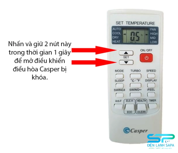 Chức năng khóa điều khiển điều hòa Casper