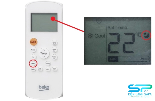 Chức năng Sleep không có ở chế độ Fan hoặc Dry
