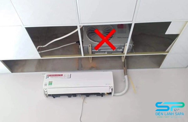 Dàn nóng lắp sai vị trí