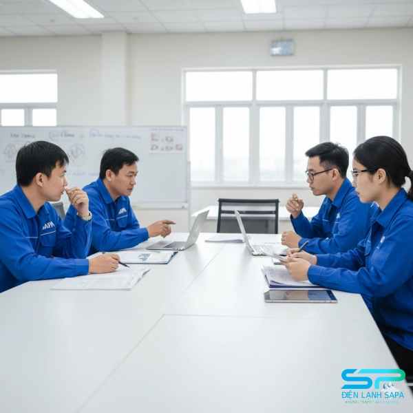 Điện Lạnh SAPA đánh giá tay nghề và quy trình kỹ thuật viên sau đào tạo