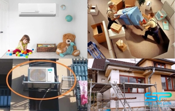 Di dời máy lạnh khi chuyển nhà, sửa chữa, vị trí cũ gây ồn, mất an toàn hoặc kém hiệu suất