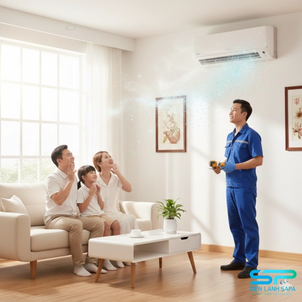 Khách hàng hài lòng sau khi sử dụng dịch vụ sửa chữa máy lạnh tại nhà