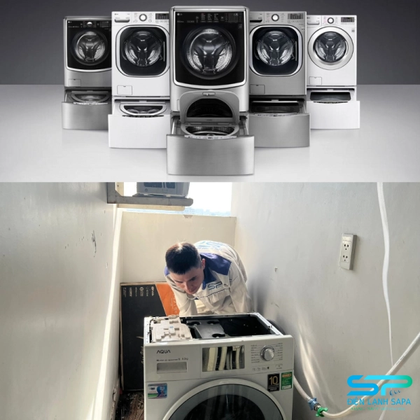 Kỹ thuật viên kiểm tra tổng quát báo giá minh bạch tư vấn phương án sửa máy giặt Quận 5 tối ưu chi phí