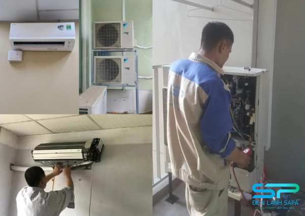 Lắp dàn lạnh đúng độ nghiêng và vị trí dàn nóng thoáng cho chung cư căn hộ khu Phan Văn Trị Bình Thạnh
