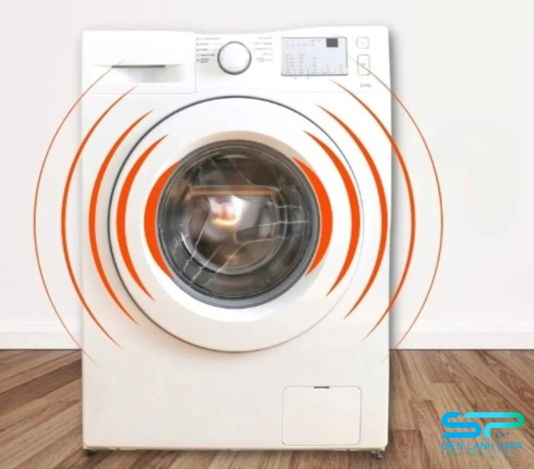 Máy giặt kêu lạ hoặc rung mạnh do lệch, dị vật hay bạc đạn mòn; cần cân chỉnh, gỡ dị vật, thay linh kiện
