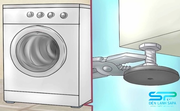 Máy giặt kêu to khi vắt do đặt không cân bằng