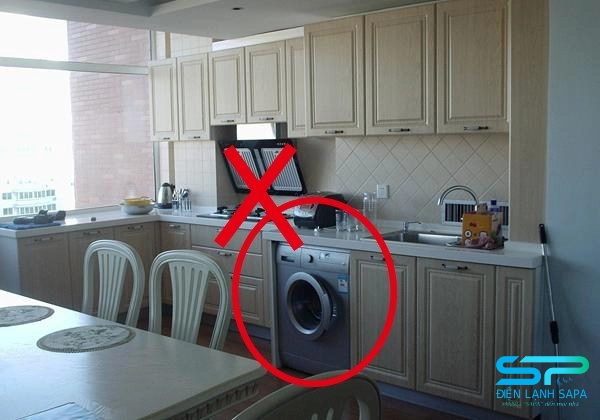 Vị trí đặt máy giặt không phù hợp, nguy hiểm