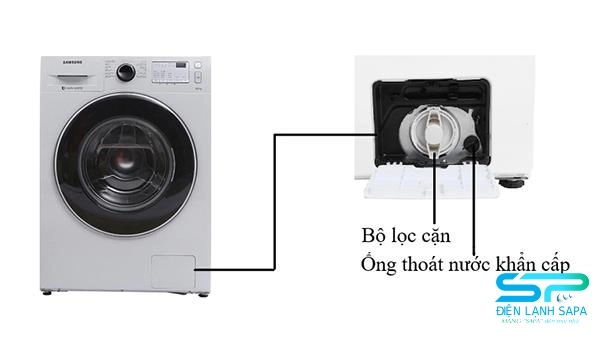 Xác định vị trí và tháo bộ lọc cặn ra khỏi máy