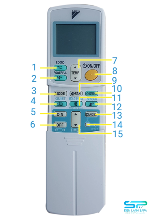 Ý nghĩa các nút bấm trên Remote máy lạnh Daikin