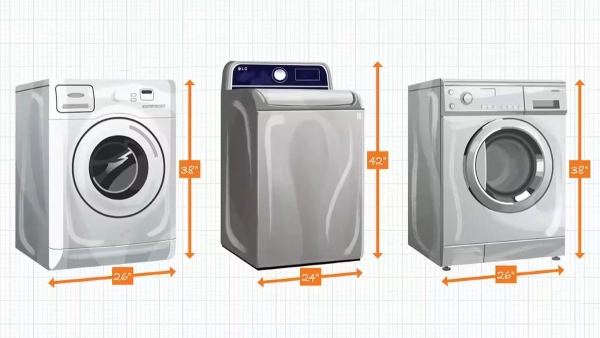 Kích thước các dòng máy giặt phổ biến hiện nay