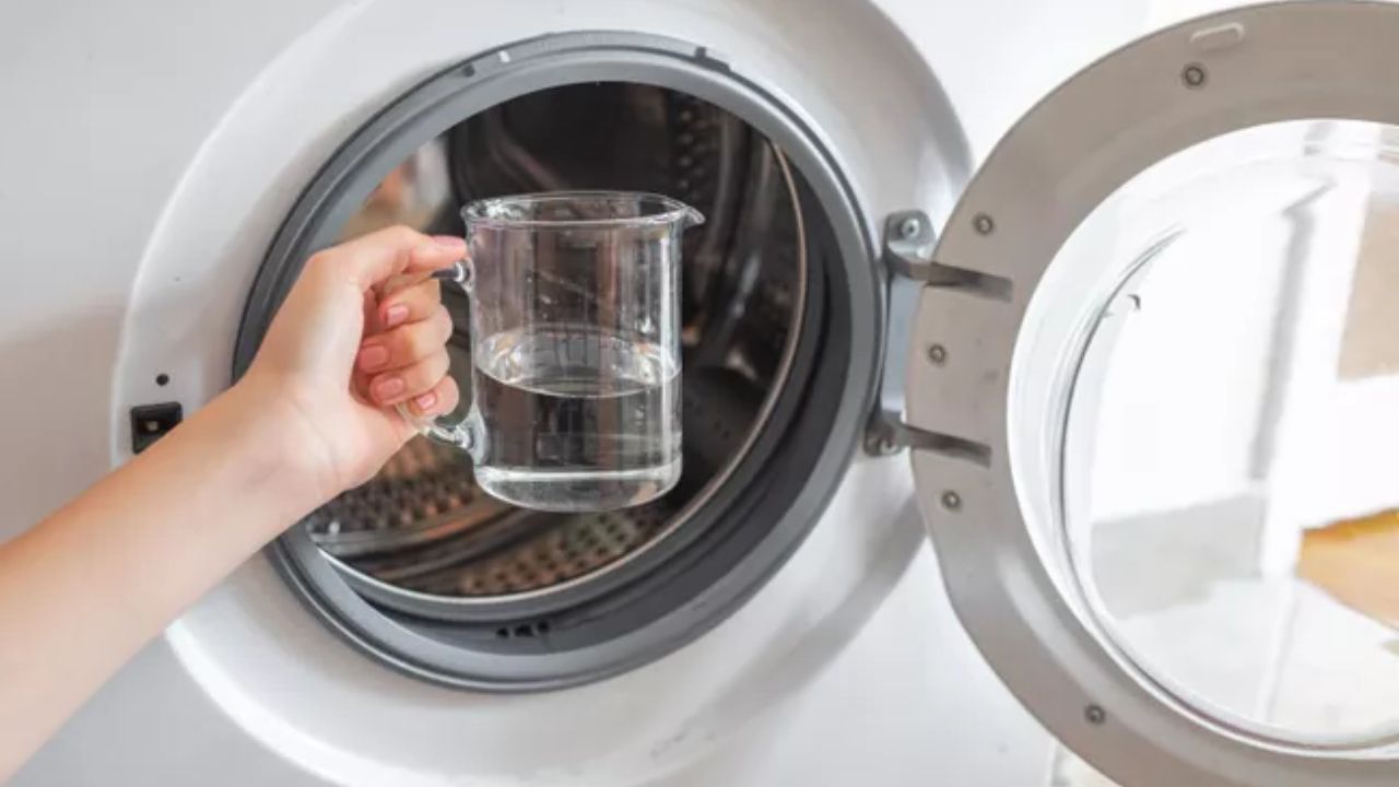 Sử dụng giấm trắng để làm sạch chất bẩn bên trong máy giặt hiệu quả